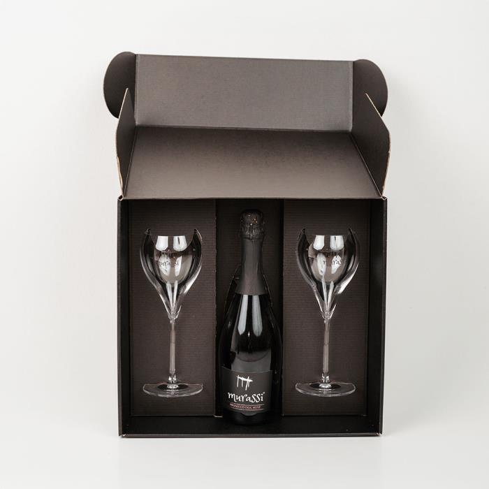 Pack 1 Bottle Prosecco DOC Rosé + 2 Glasses